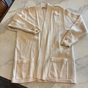 St John Separates open front cardigan/  Santana knit/ Gold buttons